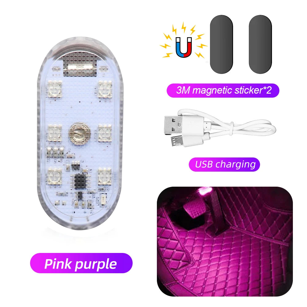 1 PC Multi Color Car Light Wireless LED Touch Light Roof Light Sensor Read Lamp Mini USB Charging Light Car Interior Accessories
