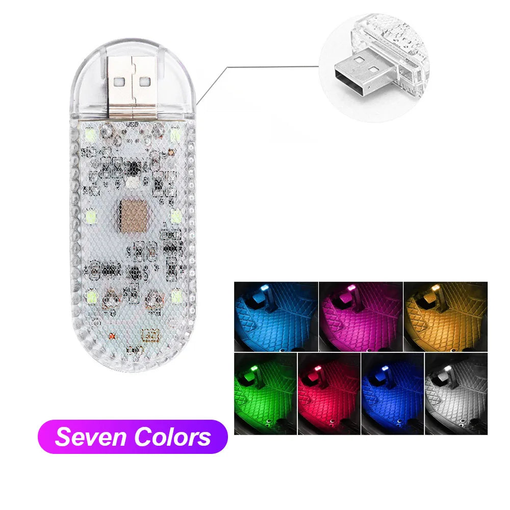 1 PC Multi Color Car Light Wireless LED Touch Light Roof Light Sensor Read Lamp Mini USB Charging Light Car Interior Accessories