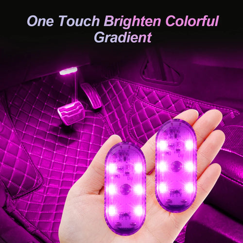 1 PC Multi Color Car Light Wireless LED Touch Light Roof Light Sensor Read Lamp Mini USB Charging Light Car Interior Accessories