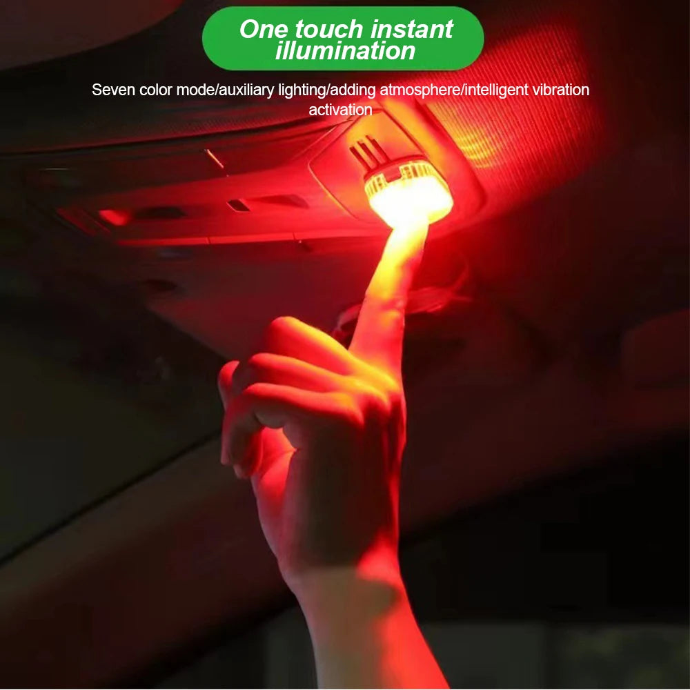 1 PC Multi Color Car Light Wireless LED Touch Light Roof Light Sensor Read Lamp Mini USB Charging Light Car Interior Accessories